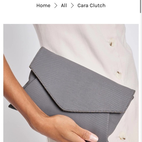 WOMEN’S NEW MODA LUXE LEATHER CARA CROSSBODY CLUTCH BAG GREY - Picture 6 of 12